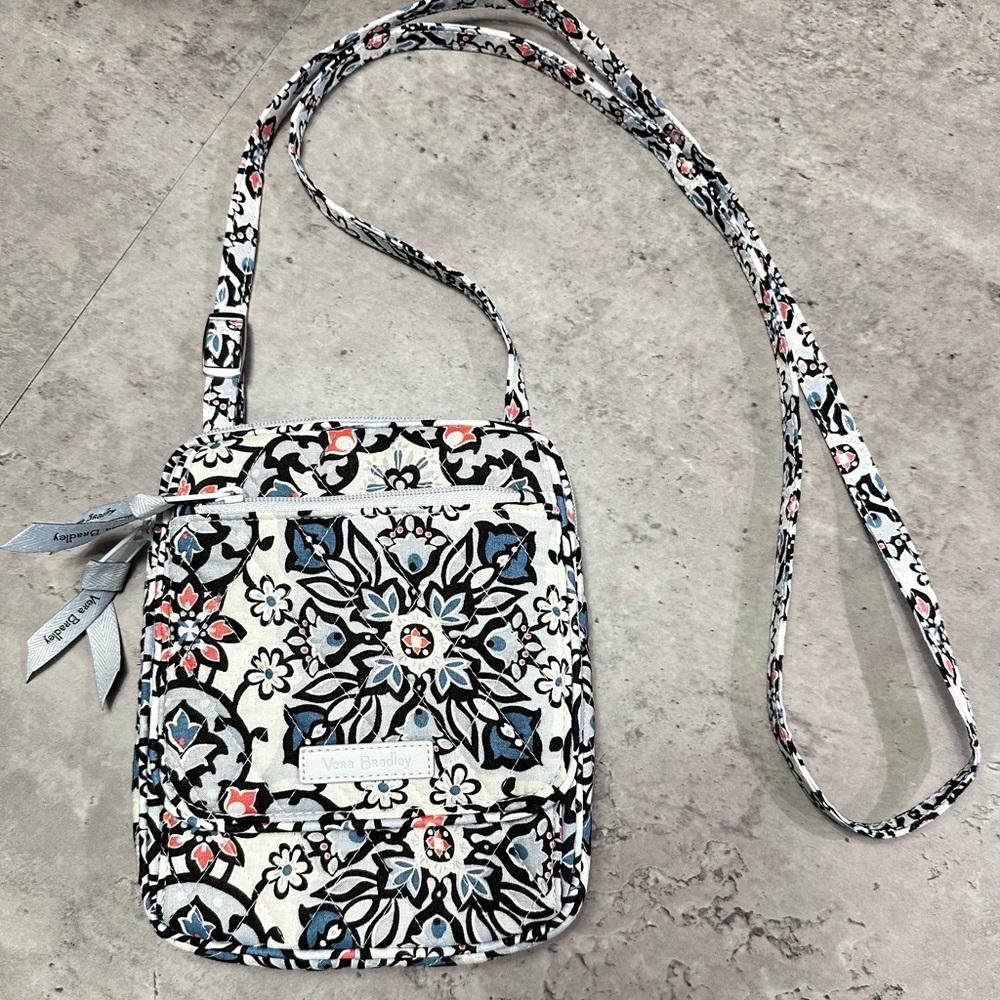 Vera Bradley Floral Crossbody Bag in Blue and Red